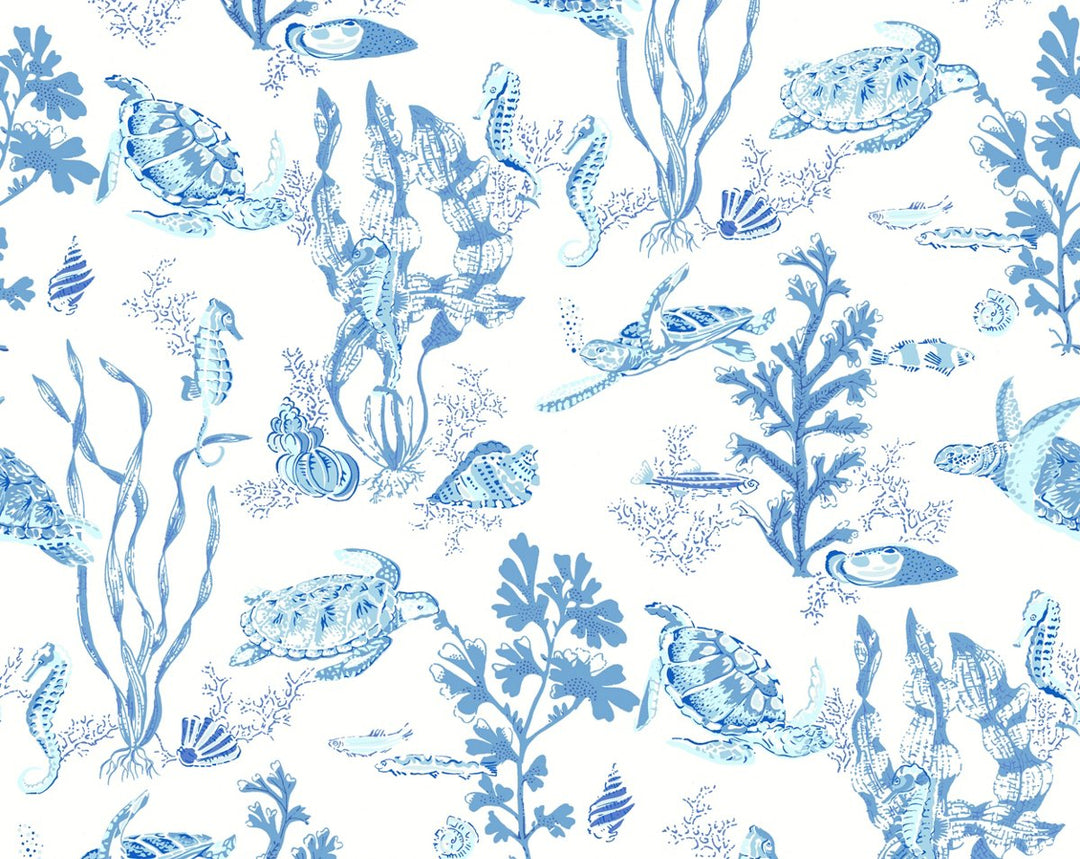 Garparilla | Vinyl Ii Marine SCWP88209VD0003 by Scalamandre Designer Wallpaper