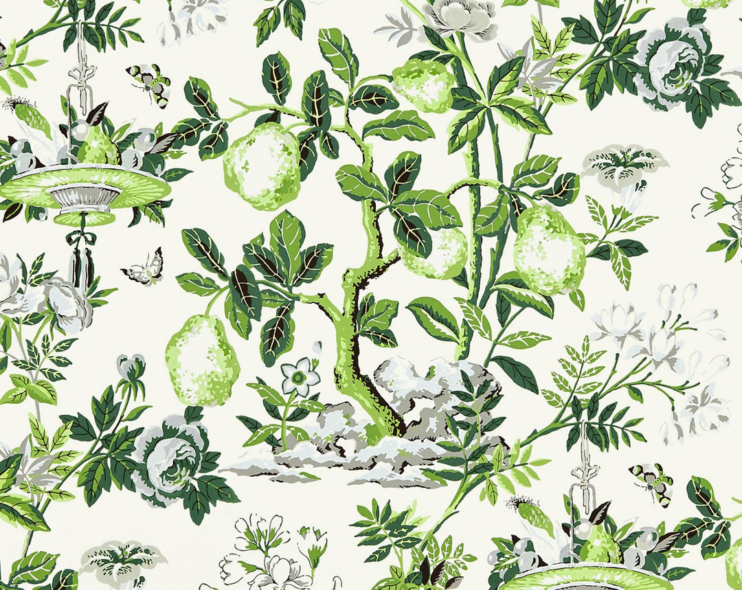 Shantung Garden Verdance SCWP883770003 by Scalamandre Designer Wallpaper