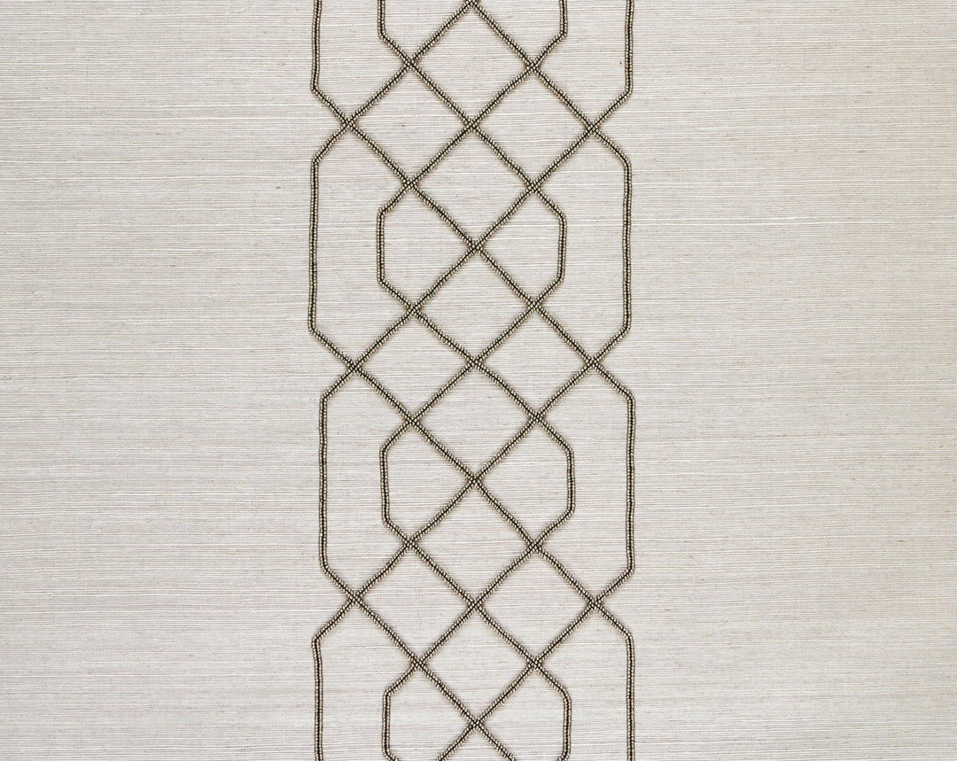 Adelaide Beaded Sisal Pewter SCWP883850003 by Scalamandre Designer Wallpaper