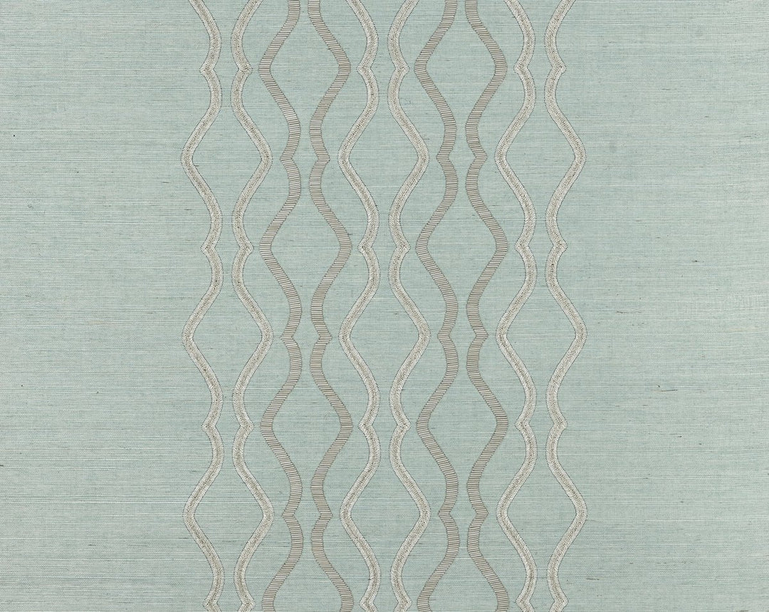 Valentina Embellished Sisal Seaglass SCWP884470003 by Scalamandre Designer Wallpaper