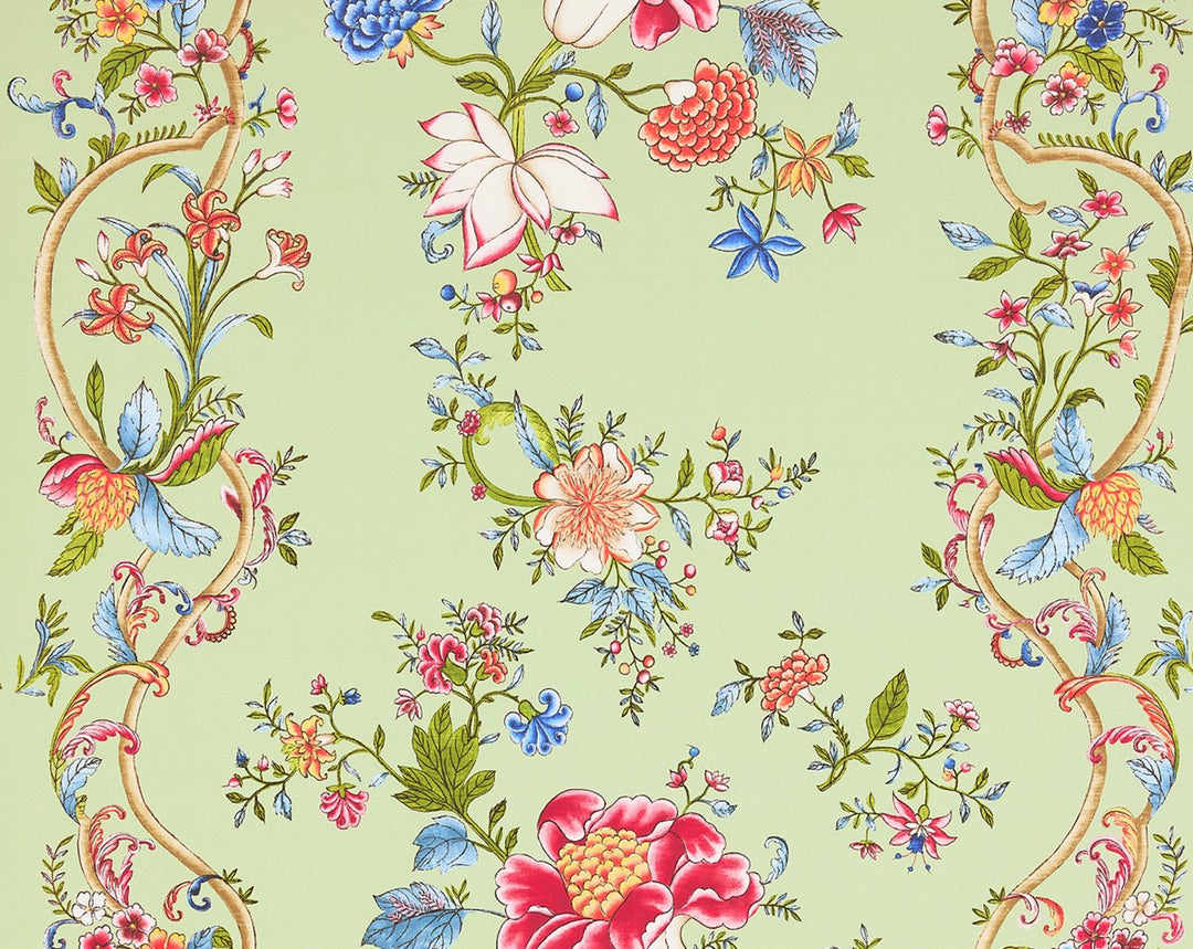 Camellia Trellis Wallcovering Seafoam Posey SCWP885660003 by Scalamandre Designer Wallpaper