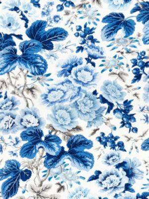 Highgrove Linen Print Porcelain SC165950004 by Scalamandre Designer Fabric BOTANICA 100% LINEN FRANCE MEDIUM DUTY Horizontal: 41" and Vertical: 26.75" 53.5 - Swanky Fabrics -