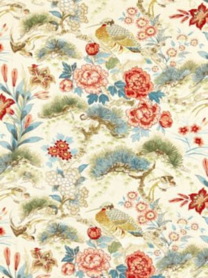 Shenyang Linen Print Sandalwood SC166010004 by Scalamandre Designer Fabric BOTANICA 100% LINEN UNITED KINGDOM LIGHT DUTY Horizontal: 26" and Vertical: 27" 54 - Swanky Fabrics -