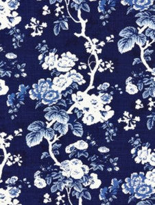 Ascot Linen Print Indigo SC166020004 by Scalamandre Designer Fabric