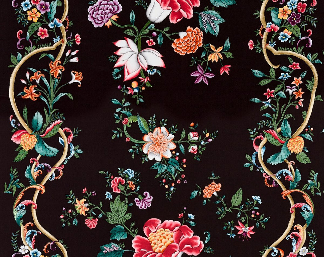 Camellia Trellis Onyx Ruby SC166480004 by Scalamandre Designer Fabric