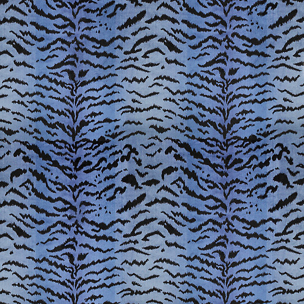 Tigre/Blues & Black Sc 000426167Mma by Scalamandre
 Designer Fabric                                                                        69% VISCOSE 18% POLYESTER 13% COTTON USA LIGHT DUTY Horizontal: 30.6" and Vertical: 25" 50"  - Swanky Fabrics -