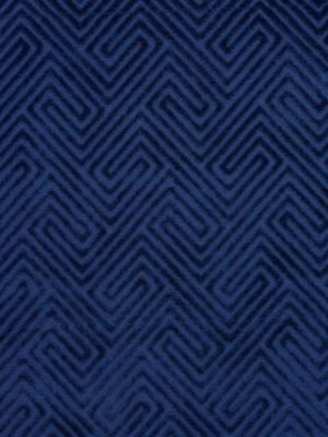 Meander Velvet Navy SC270600004 by Scalamandre Designer Fabric ENDLESS SUMMER INDOOR / OUTDOOR 100% SOLUTION DYED ACRYLIC BELGIUM HEAVY DUTY Horizontal: 7.5" and Vertical: 6.625" 54 - Swanky Fabrics -
