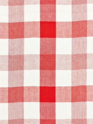 Westport Linen Plaid Coral SC271350004 by Scalamandre Designer Fabric CHATHAM STRIPES & PLAIDS 100% LINEN INDIA MEDIUM DUTY Horizontal: 15.75" and Vertical: 15.5" 60 - Swanky Fabrics -