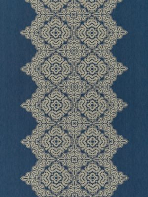Josephine Indigo SC271680004 by Scalamandre Designer Fabric LA BOHEME 60% COTTON 25% LINEN 15% POLYESTER INDIA MEDIUM DUTY Horizontal: 17" and Vertical: 28" 55 - Swanky Fabrics -
