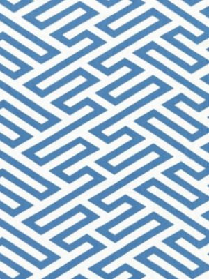 Canton Fret Applique Porcelain SC272180004 by Scalamandre Designer Fabric CHINOIS CHIC 85% LINEN 13% COTTON 2% VISCOSE INDIA LIGHT DUTY Horizontal: 8" and Vertical: 8" 50 - Swanky Fabrics -