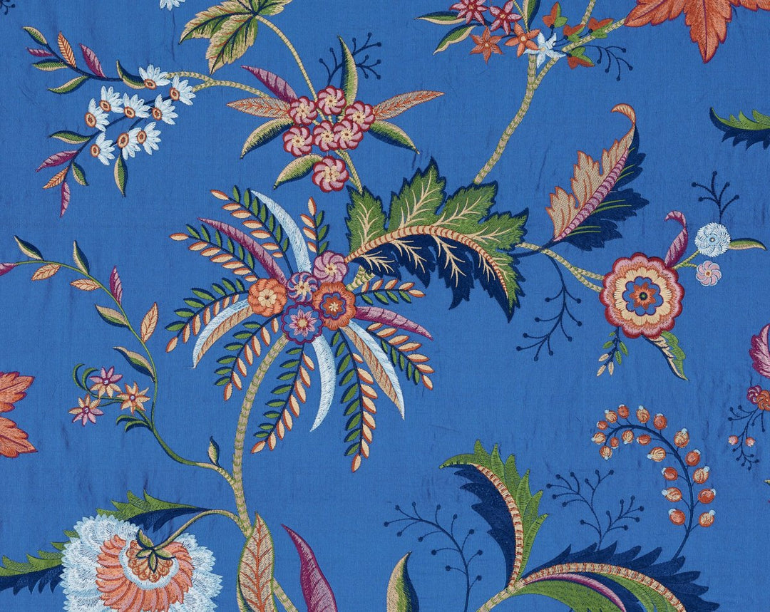Seraphine Embroidered Silk Royal Multi SC273250004 by Scalamandre Designer Fabric