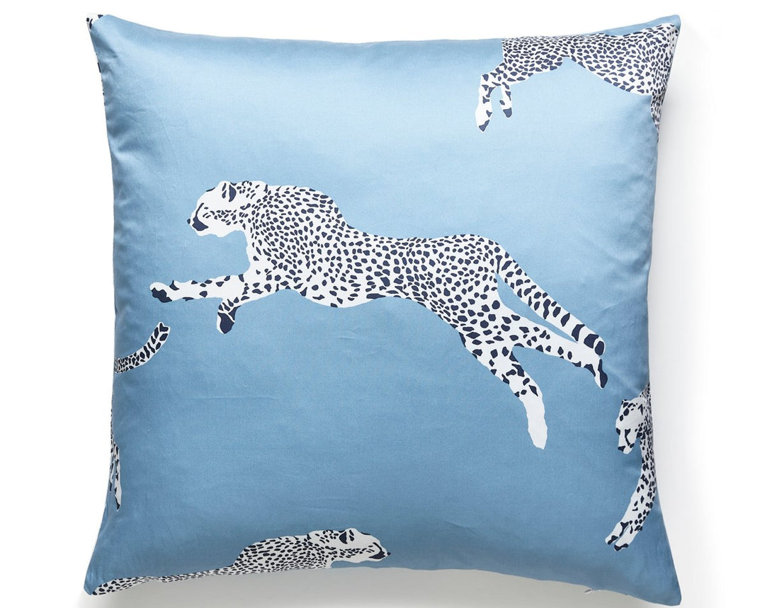 Leaping Cheetah Pillow 22 X 22 - Cloud Nine SCCHEETPILL0004 by Scalamandre Designer Pillow