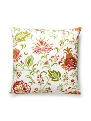 Delphine Embroidery Pillow 22 X 22 - Blossom SCDELPPILL0004 by Scalamandre Designer Pillows LA BOHEME 66% COTTON 18% VISCOSE 16% SPUN POLYESTER U.S.A. MEDIUM DUTY Horizontal: 22.875" and Vertical: 24.875" 0 - Swanky Fabrics -