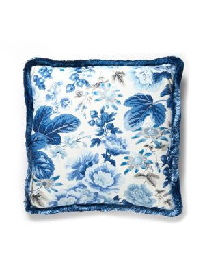 Highgrove Linen Print Pillow 22 X 22 - Porcelain SCHIGHPILL0004 by Scalamandre Designer Pillows 100% LINEN Horizontal: and Vertical: 0 - Swanky Fabrics -