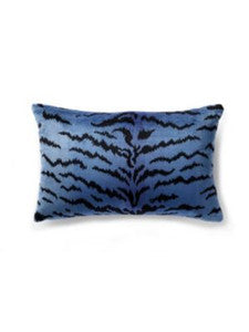Tigre Pillow 14 X 22 - Blues & Black SCLTIGRPILL0004 by Scalamandre Designer Pillows
