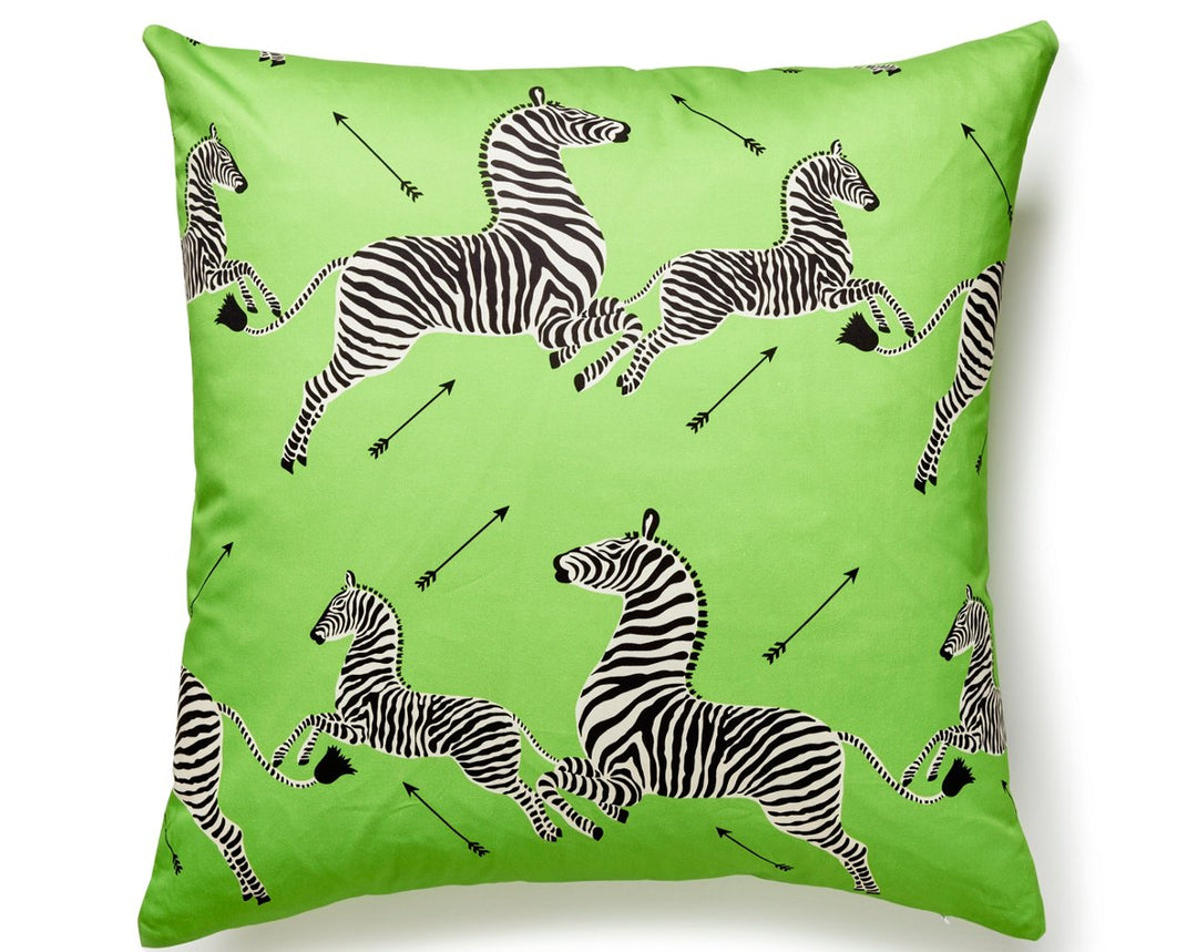 Zebras Petite Pillow 22 X 22 - Lime SCPZEBPILL0004 by Scalamandre Designer Pillow