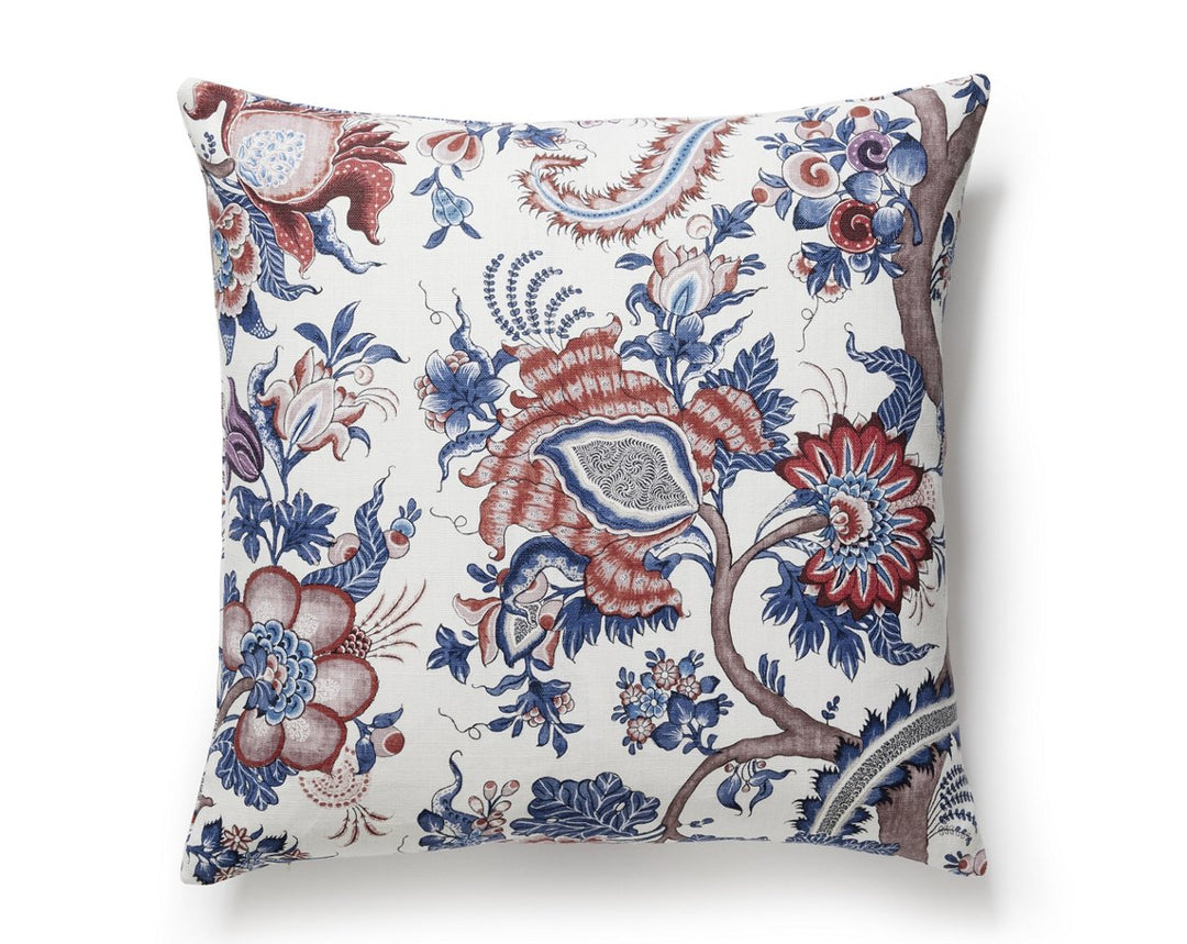 Met Palampore Pillow 22 X 22 - Red Multi SCSDDK166490004 by Scalamandre Designer Pillow