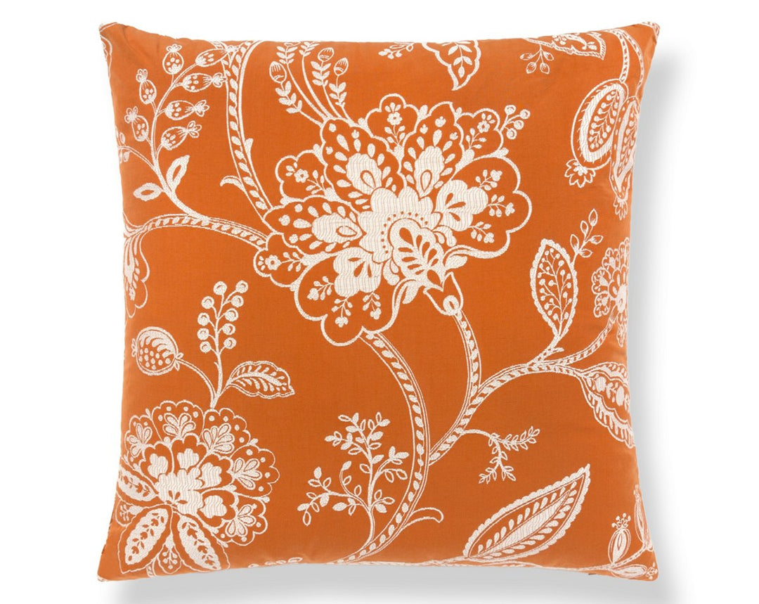 Kaveri Vine Pillow 22 X 22 - Mandarin SCSDDK270110004 by Scalamandre Designer Pillow