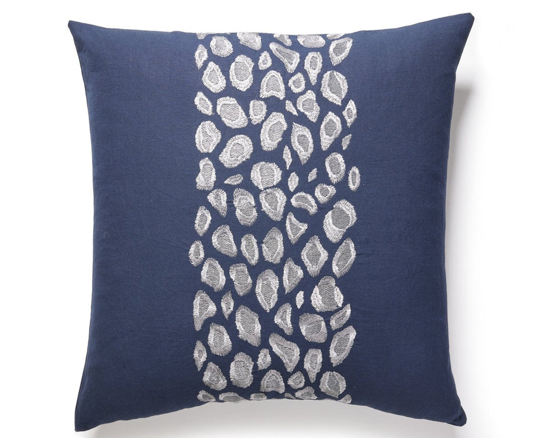 Catwalk Embroidery Pillow 22 X 22 - Midnight SCSDDK272550004 by Scalamandre Designer Pillow