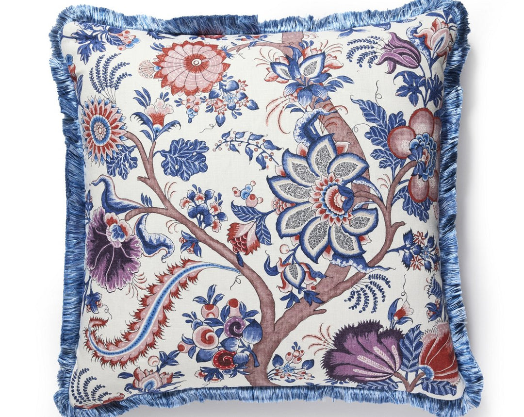 Met Palampore/Linley Pillow 24 X 24 - Red Multi SCSEDF166490004 by Scalamandre Designer Pillow