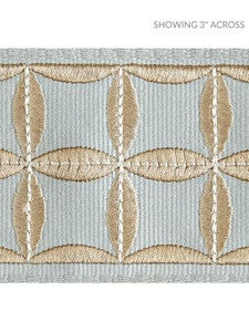 Fiori Embroidered Tape Aquamarine SCT32880004 by Scalamandre Designer Trim