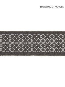 Seville Embroidered Tape Charcoal SCT32890004 by Scalamandre Designer Trim