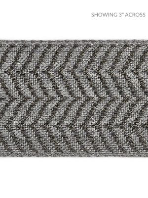 Artemis Tape Smoke SCT32940004 by Scalamandre Designer Trim MODERN LUXURY 88% VISCOSE 12% LUREX FRANCE LIGHT DUTY Horizontal: .625" and Vertical: 2.38 - Swanky Fabrics -