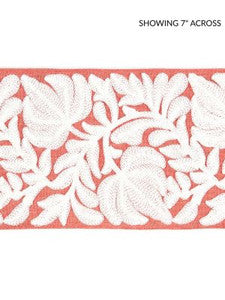 Coventry Embroidered Tape Coral SCT32960004 by Scalamandre Designer Trim