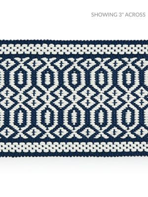Tulum Diamond Tape Indigo SCT33120004 by Scalamandre Designer Trim ISOLA INDOOR / OUTDOOR 100% POLYOLEFIN UNITED KINGDOM HEAVY DUTY Horizontal: .5" and Vertical: 2.38 - Swanky Fabrics -