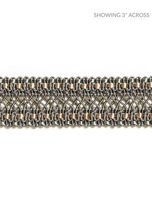 Selena Gimp Braid Mineral SCV12400004 by Scalamandre Designer Trim MODERN LUXURY 47% RAYON 29% COTTON 15% POLYESTER, 5% POLYAMIDE 4% LUREX CHINA LIGHT DUTY Horizontal: and Vertical: 1 - Swanky Fabrics -