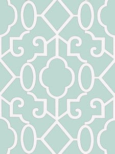 Ming Fretwork Wallpaper Aquamarine SCWP883560004 by Scalamandre Designer Wallpaper