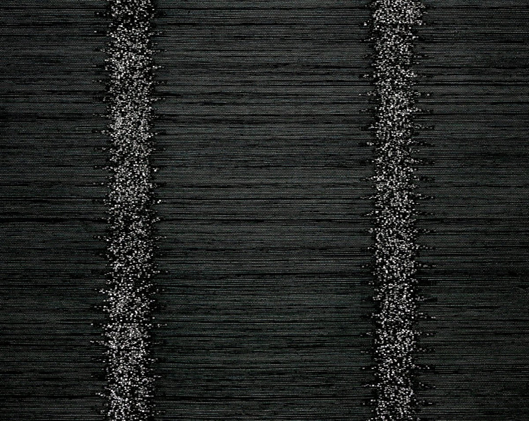 Veronica Beaded Grasscloth Carbon SCWP883860004 by Scalamandre Designer Wallpaper