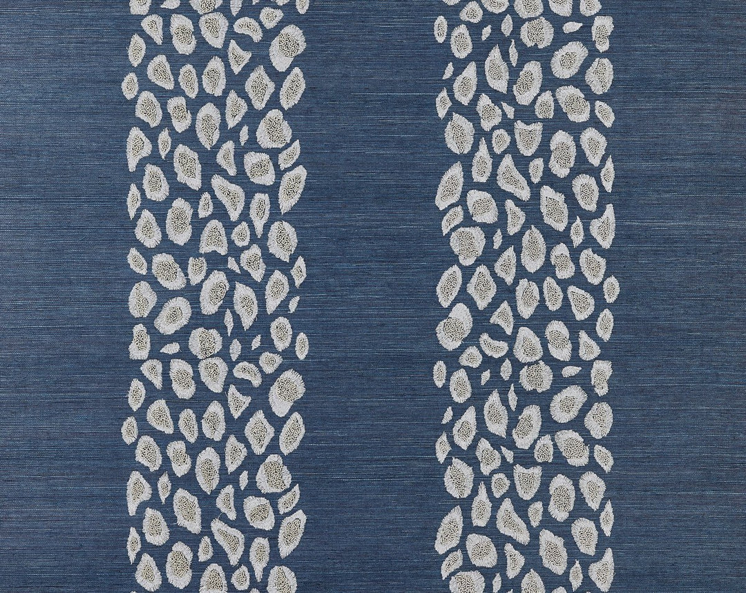 Catwalk Embellished Grasscloth Midnight SCWP884460004 by Scalamandre Designer Wallpaper