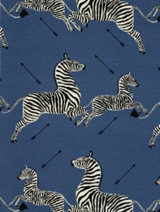 Zebras | Fabric Denim SC16496M0005 by Scalamandre Designer Fabric