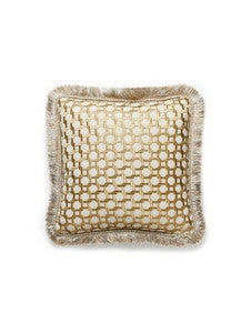 Link Embroidery Pillow 22 X 22 - Bronze SCLINKPILL0005 by Scalamandre Designer Pillows