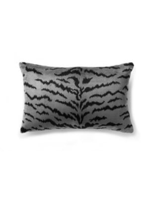 Tigre Pillow 14 X 22 - Silver & Black SCLTIGRPILL0005 by Scalamandre Designer Pillows 13% COTTON, 69% VISCOSE / 18% POLYESTER / U.S.A. Horizontal: and Vertical: 0 - Swanky Fabrics -