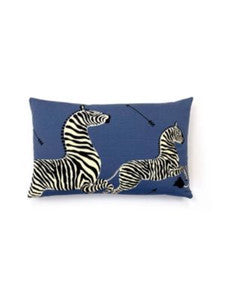 Zebras Pillow 14 X 22 - Denim SCLZEBRAPIL0005 by Scalamandre Designer Pillows
