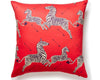 Zebras Petite Pillow 22 X 22 - Masai Red SCPZEBPILL0005 by Scalamandre Designer Pillow
