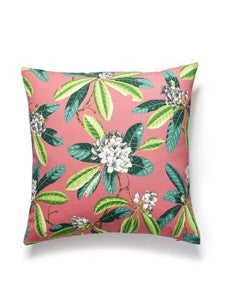 Rhododendron Outdoor Pillow 22 X 22 - Flamingo SCRHODMPILL0005 by Scalamandre Designer Pillows