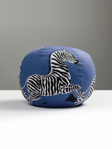 Zebras Pillow 12 Dia - Denim SCSZEBRAPIL0005 by Scalamandre Designer Pillows