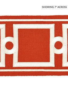 Square Link Embroidered Tape Carnelian SCT32870005 by Scalamandre Designer Trim