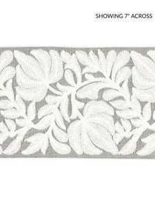 Coventry Embroidered Tape French Grey SCT32960005 by Scalamandre Designer Trim