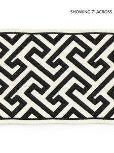 Labyrinth Embroidered Tape Noir SCT33190005 by Scalamandre Designer Trim