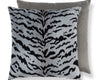 Tigre/Velvet Pillow 22 X 22 - Silver & Black / Grey Flannel SCTDDK261670005 by Scalamandre Designer Pillow