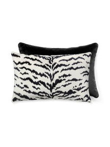 TigreVelvet Pillow 22 X 14 - Off-White & Black Black SCALTIGRPIL0006 by Scalamandre Designer Pillows