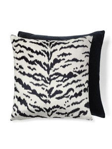 TigreVelvet Pillow 22 X 22 - Off-White & Black Black SCATIGRPILL0006 by Scalamandre Designer Pillows
