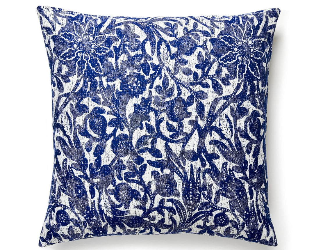Bali Floral Outdoor Pillow 22 X 22 - Ultramarine SCBALIPILL0006 by Scalamandre Designer Pillow