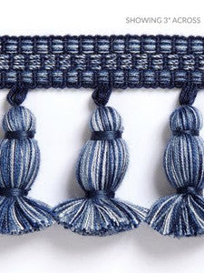 Halsey Onion Fringe Indigo SCFT14990006 by Scalamandre Designer Trim