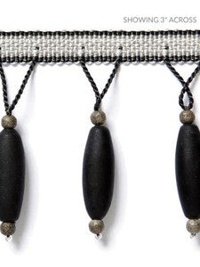 Vionnet Beaded Fringe Jet SCFX15010006 by Scalamandre Designer Trim