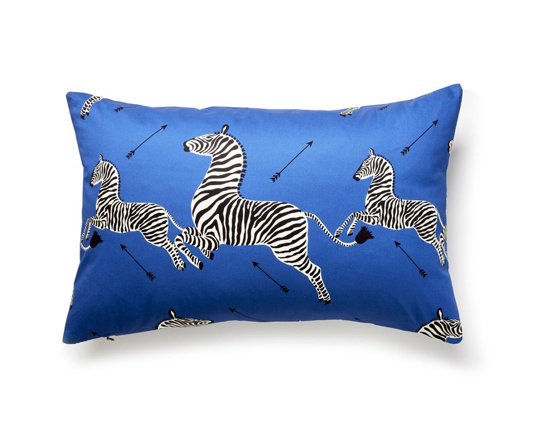 Zebras Petite Pillow 14 X 22 - Denim SCLPZEBPILL0006 by Scalamandre Designer Pillow